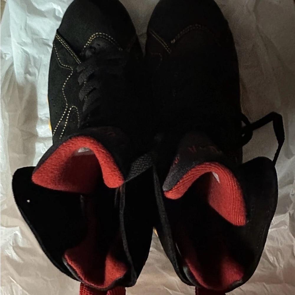 Jordan Men's Black Sneakers with Red Interior